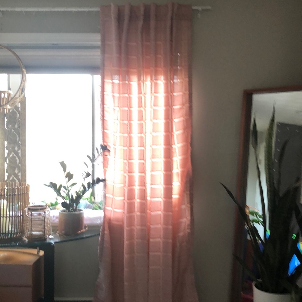 2 Panels 54x84 Nicole Miller blush pink curtains